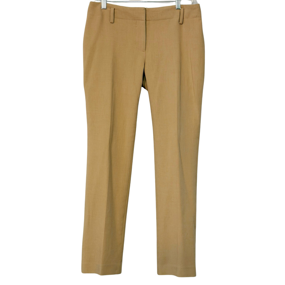 Ann Taylor Sz 8 Dress Pants Trousers Straight Leg 30.5"L Belt Loops Neutral Tan